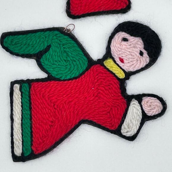 Huichol Indian Yarn Christmas Ornaments Angels and Owl Soft Ornaments Mexico - Picture 4 of 6